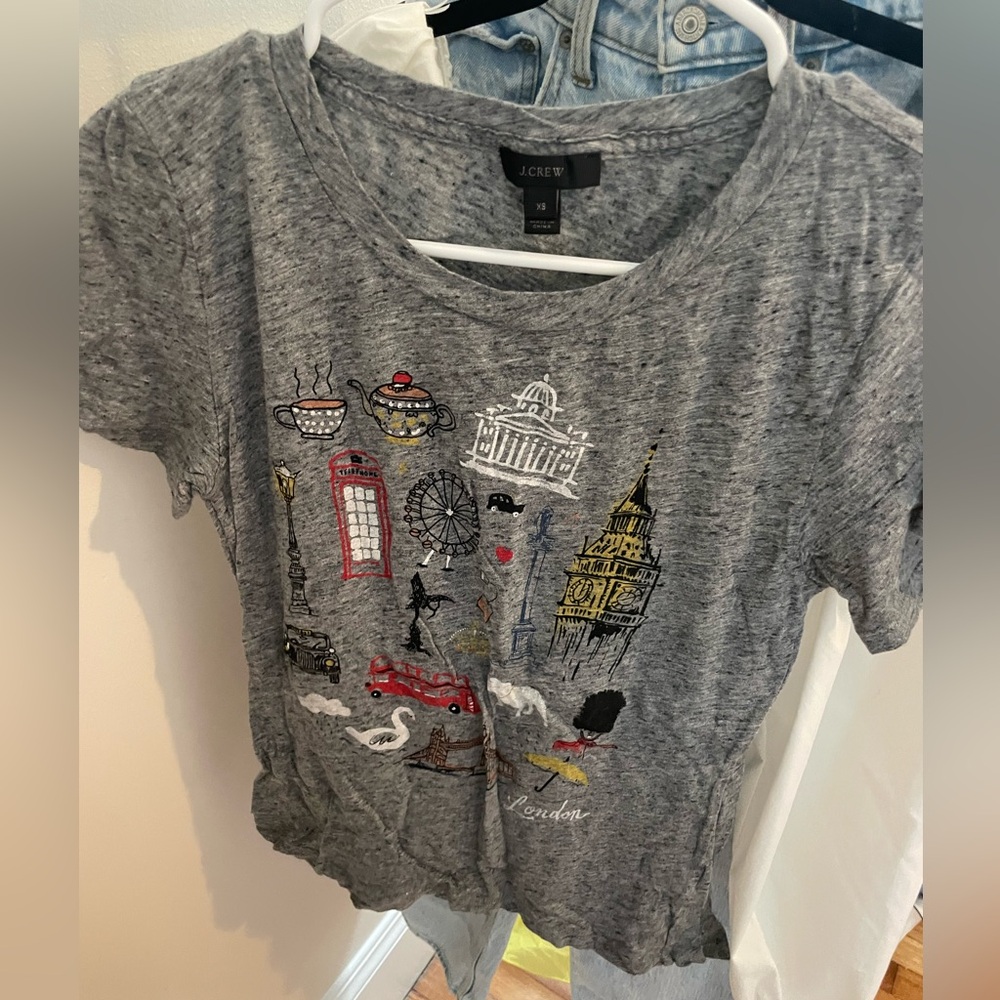 Women's J.Crew Gray London Graphic T-Shirt